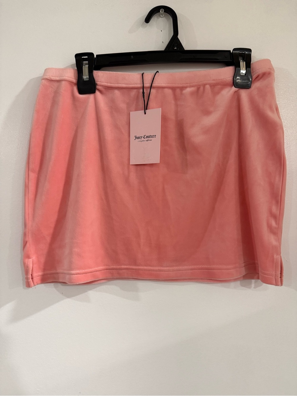 Juicy Couture Coral Pink Velour Mini Skirt